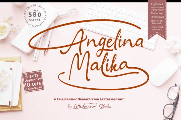 Angelina Malika: Pure Elegance in Calligraphic Font