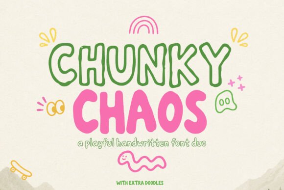 Chunky Chaos: The Playful Font Duo for Vibrant Design