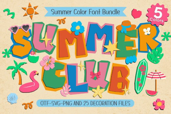 Summer Club: Vibrant Color Font for Creative Projects
