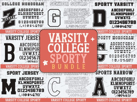 Varsity College Sporty Bundle: Bold & Energetic Typeface